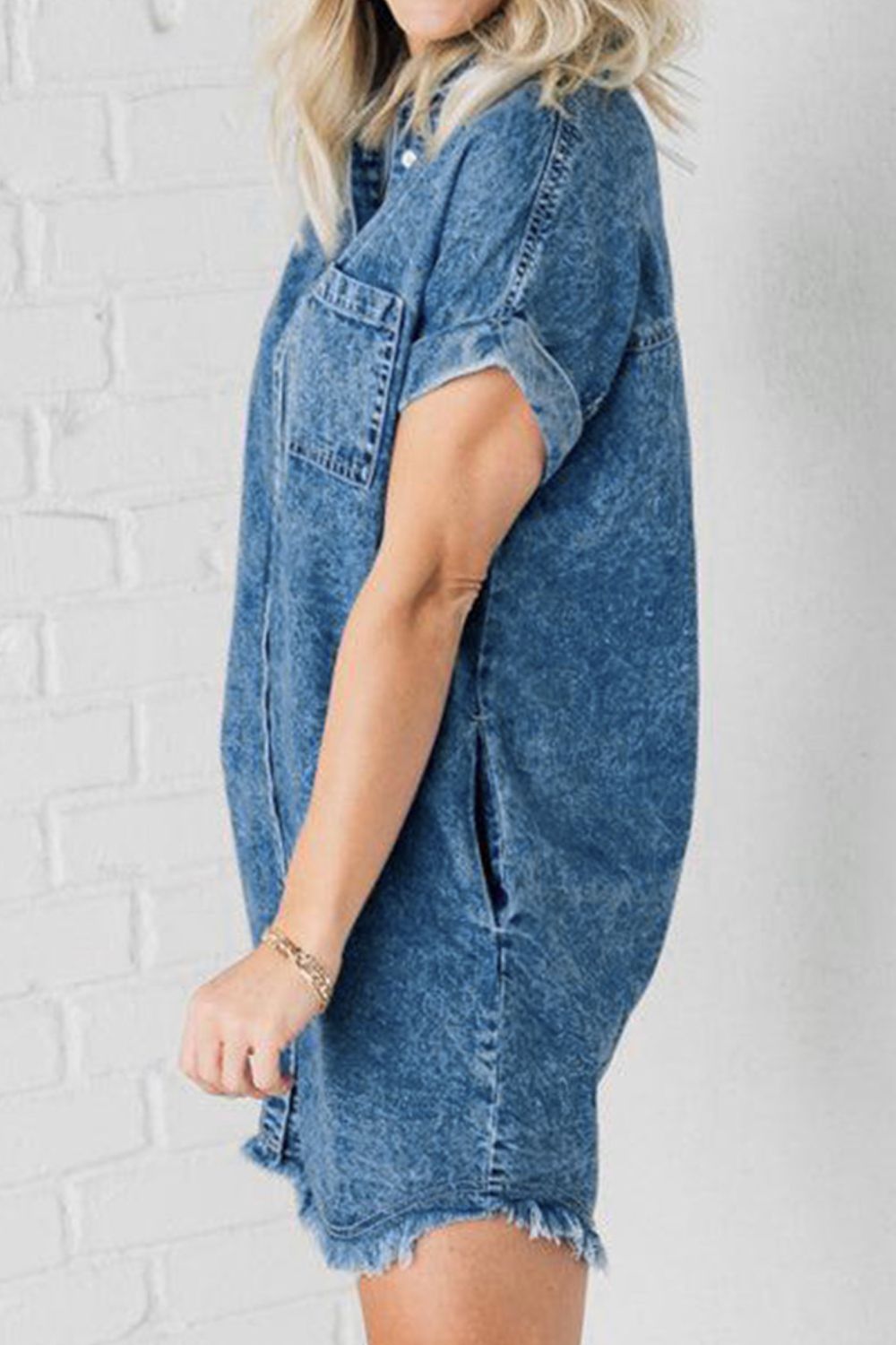 Cap Sleeve Denim | Dress