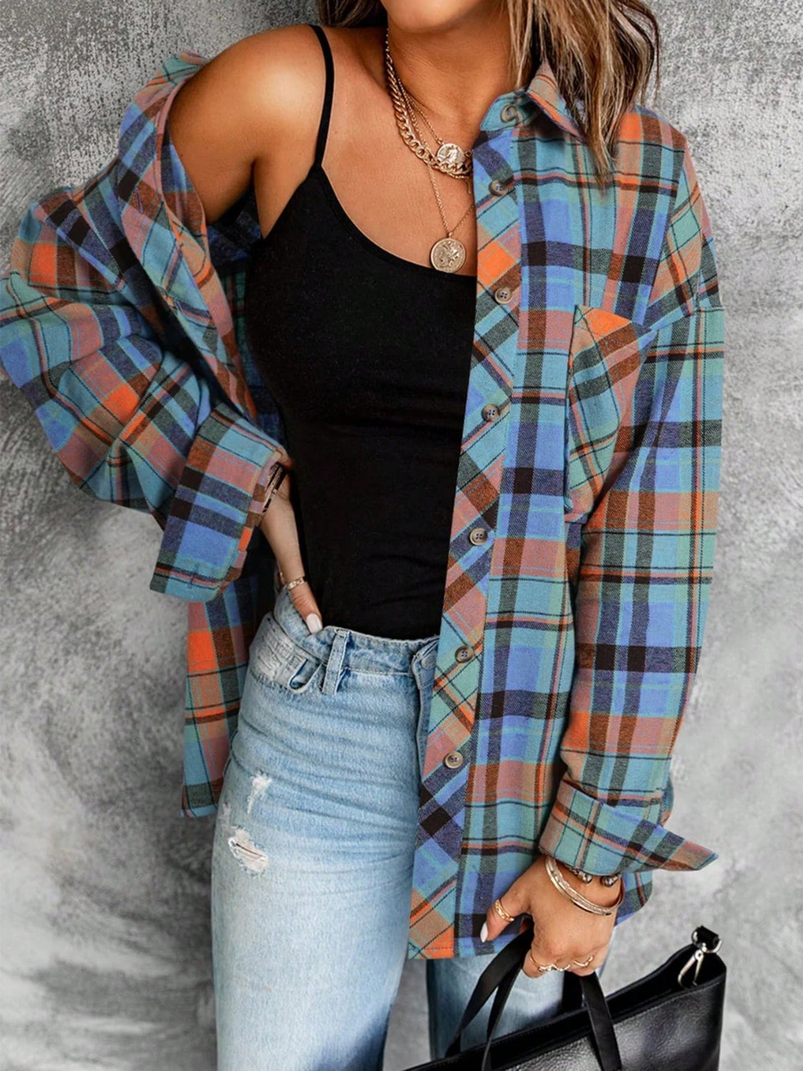 Plaid Collared Neck | Long Sleeve Shirt