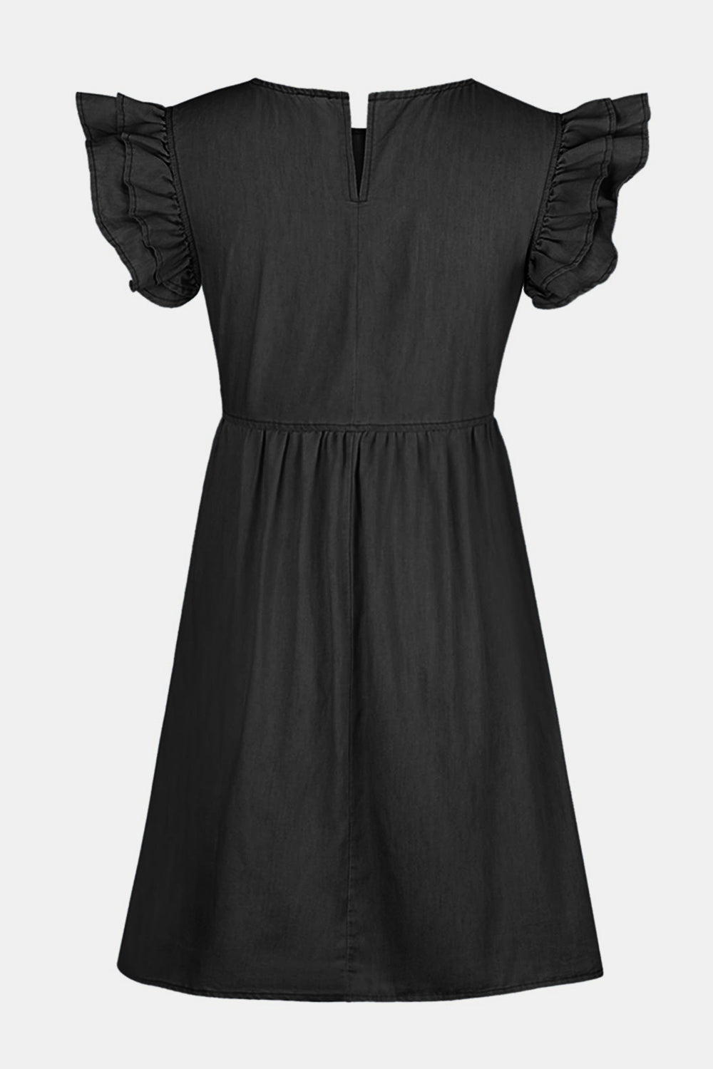 Ruffled Cap Sleeve Denim | Dress
