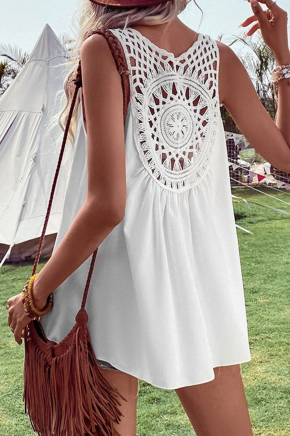Openwork V-Neck | Tank