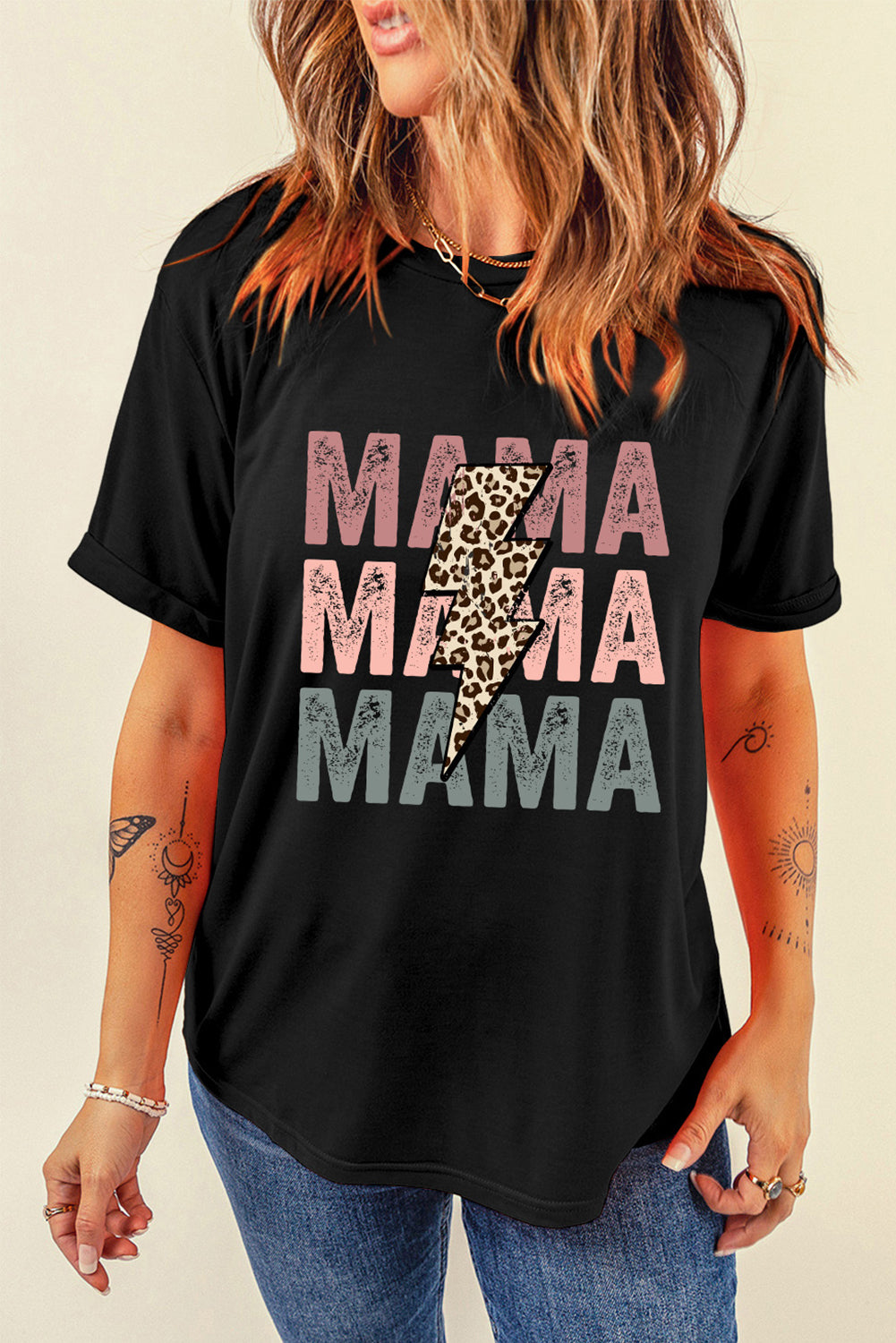 Leopard Lightning Mama | Graphic Tee