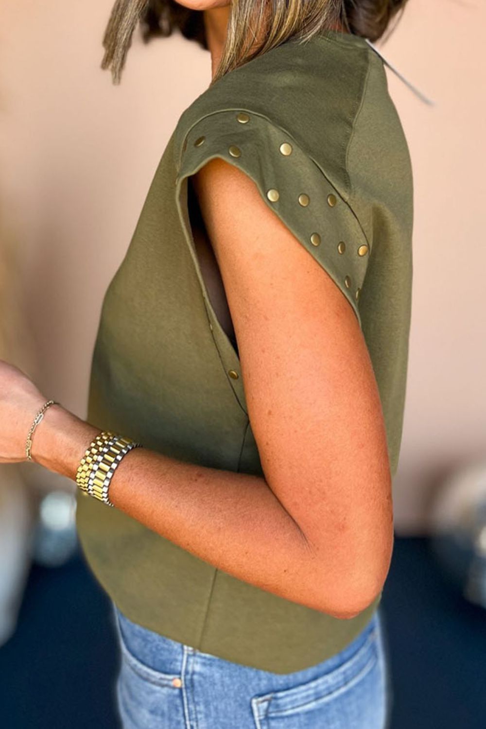 Rhinestone Flag Cap Sleeve | T-Shirt