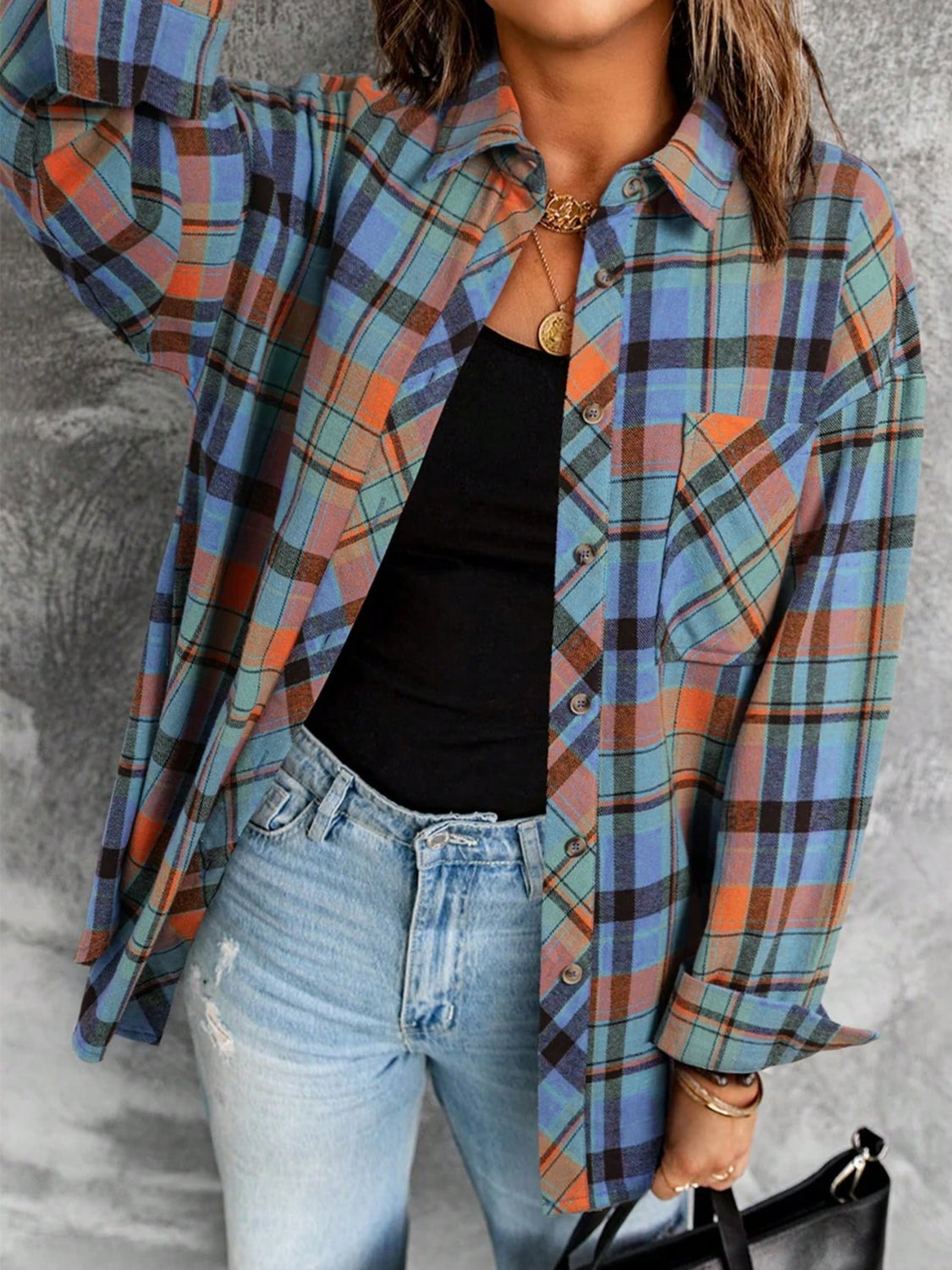 Plaid Collared Neck | Long Sleeve Shirt