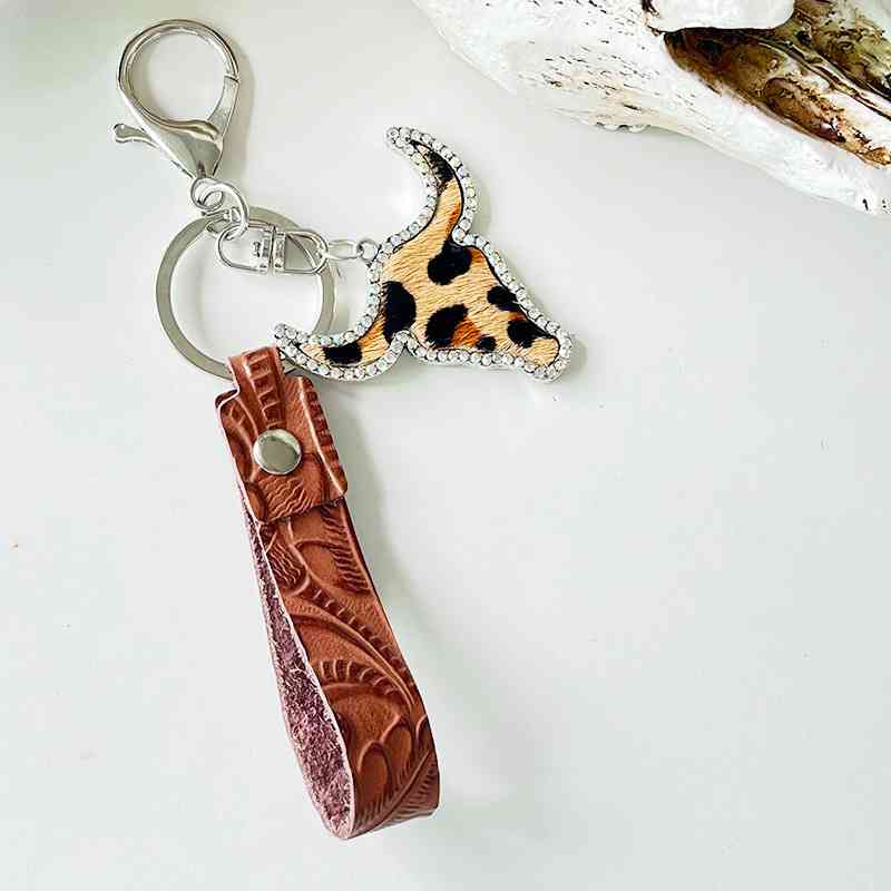 Rhinestone Bull | Keychain