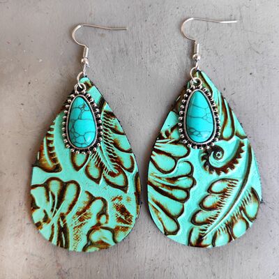 Tooled Print | Teardrop Earrings