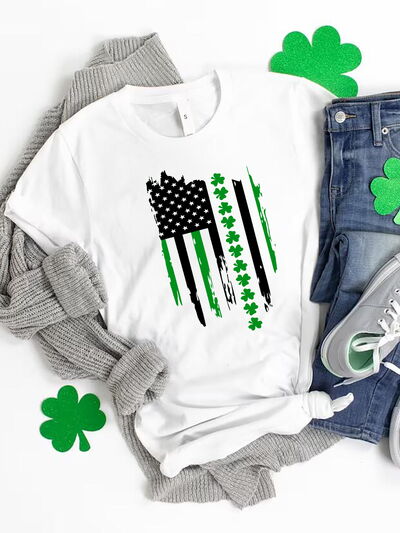 St. Patrick Clover American Flag | Graphic Tee