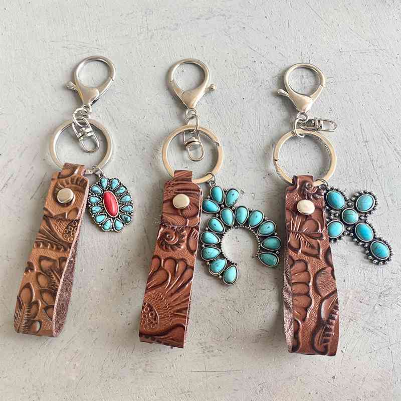 Turquoise & Leather | Keychain