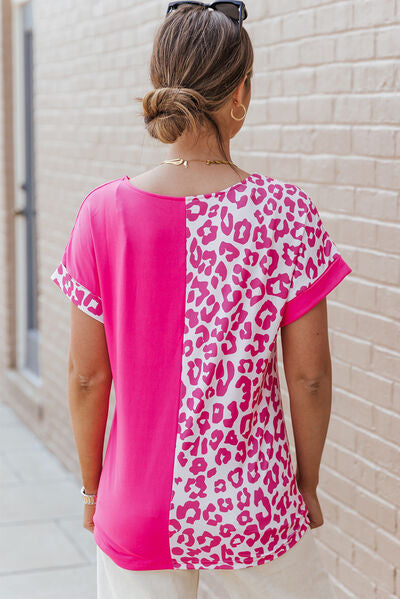 Leopard Round Neck | Short Sleeve T-Shirt