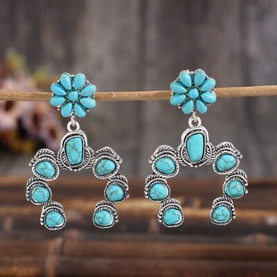 Turquoise Squash Blossom | Dangle Earrings