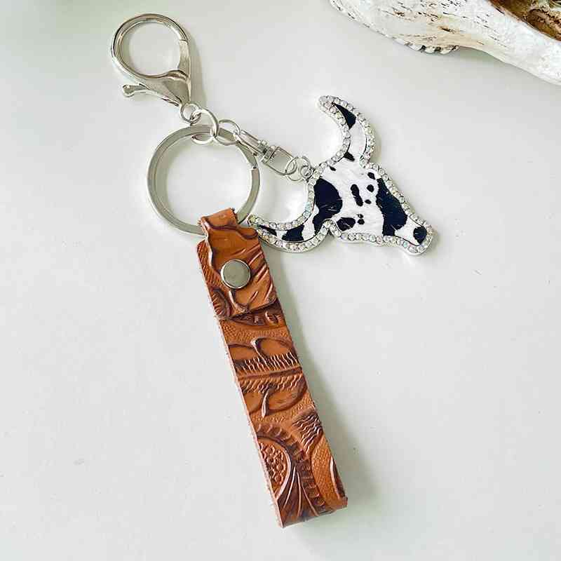 Rhinestone Bull | Keychain