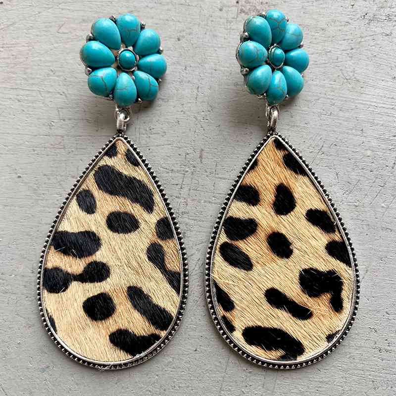 Turquoise Flower Teardrop | Earrings