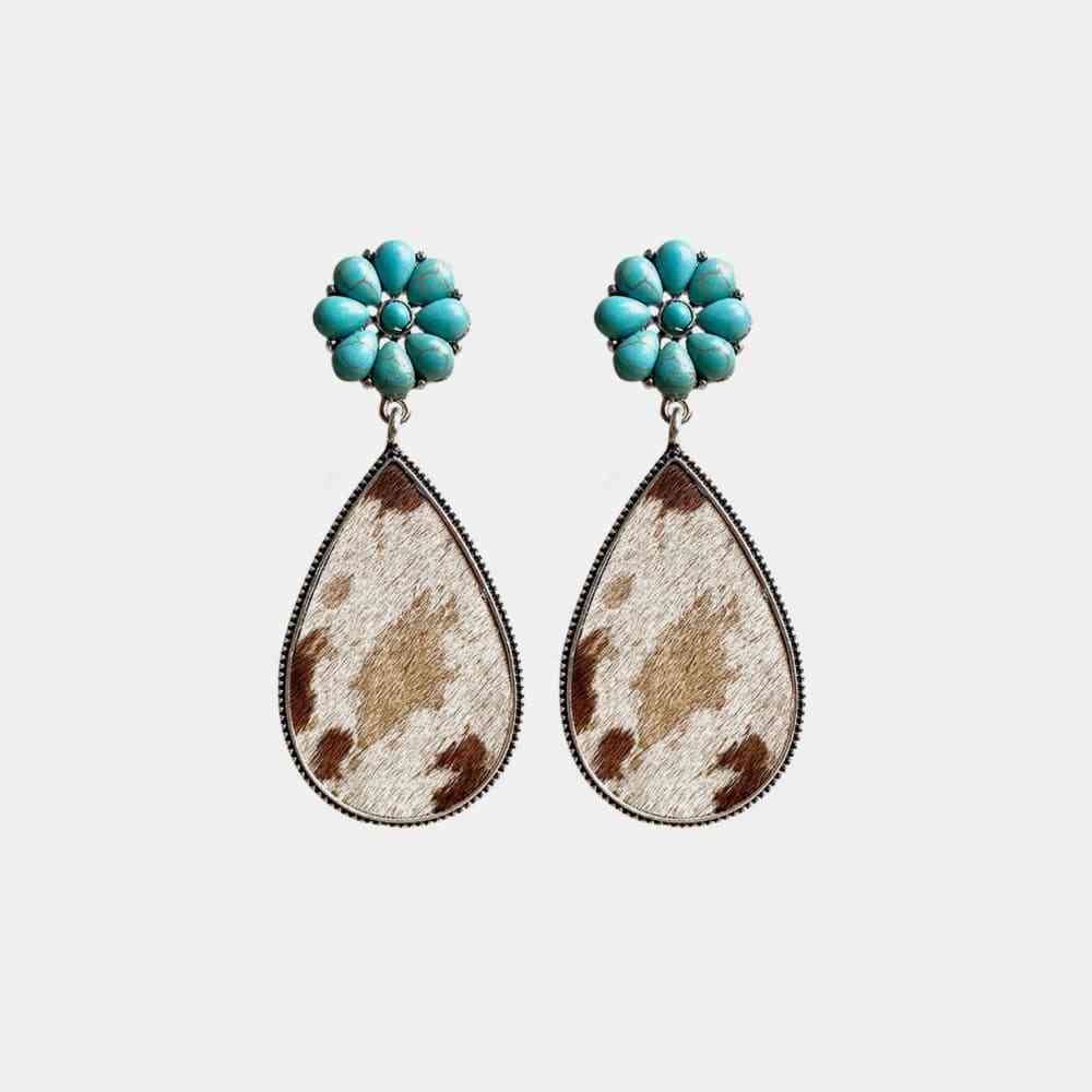 Turquoise Flower Teardrop | Earrings