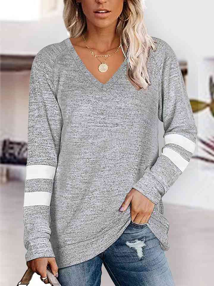 Varsity V-Neck | Raglan Sleeve T-Shirt
