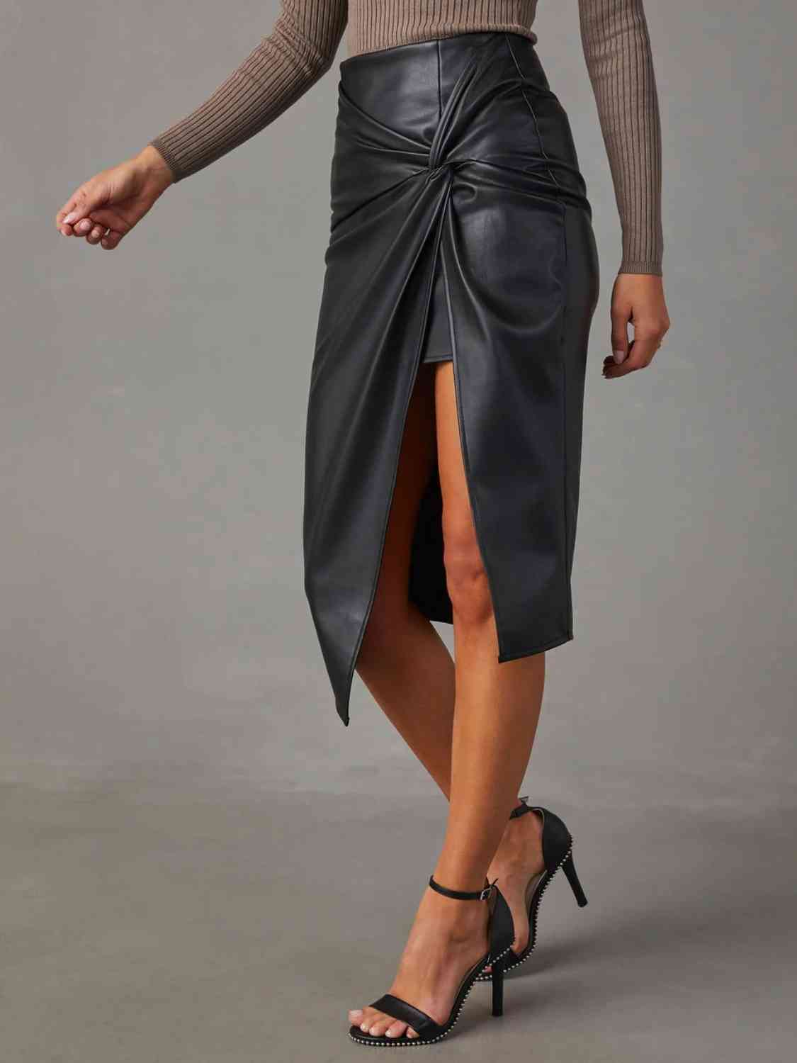 Twist Detail High Waist | Skirt