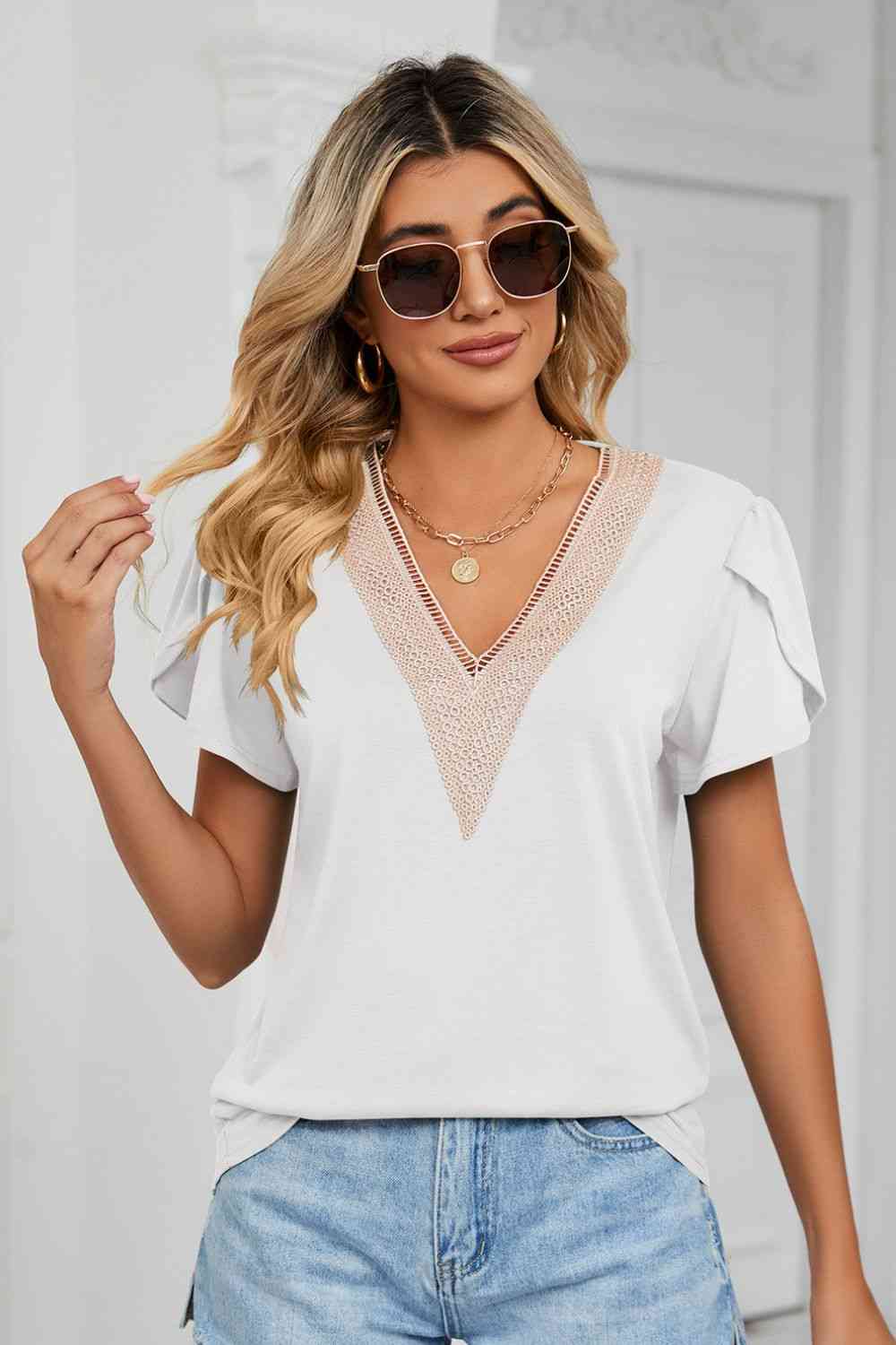 Petal Sleeve | V-Neck Top