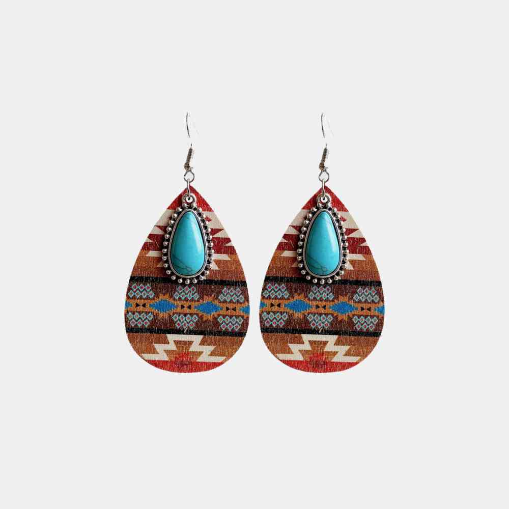 Aztec/Turquoise Teardrop | Earrings