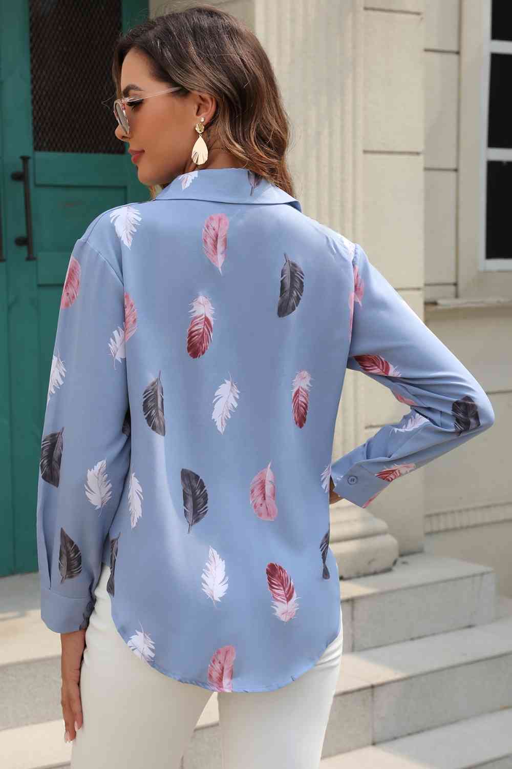 Feather Button Down | Casual Top
