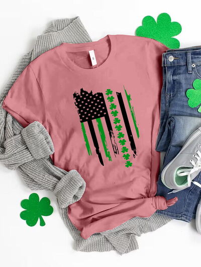 St. Patrick Clover American Flag | Graphic Tee