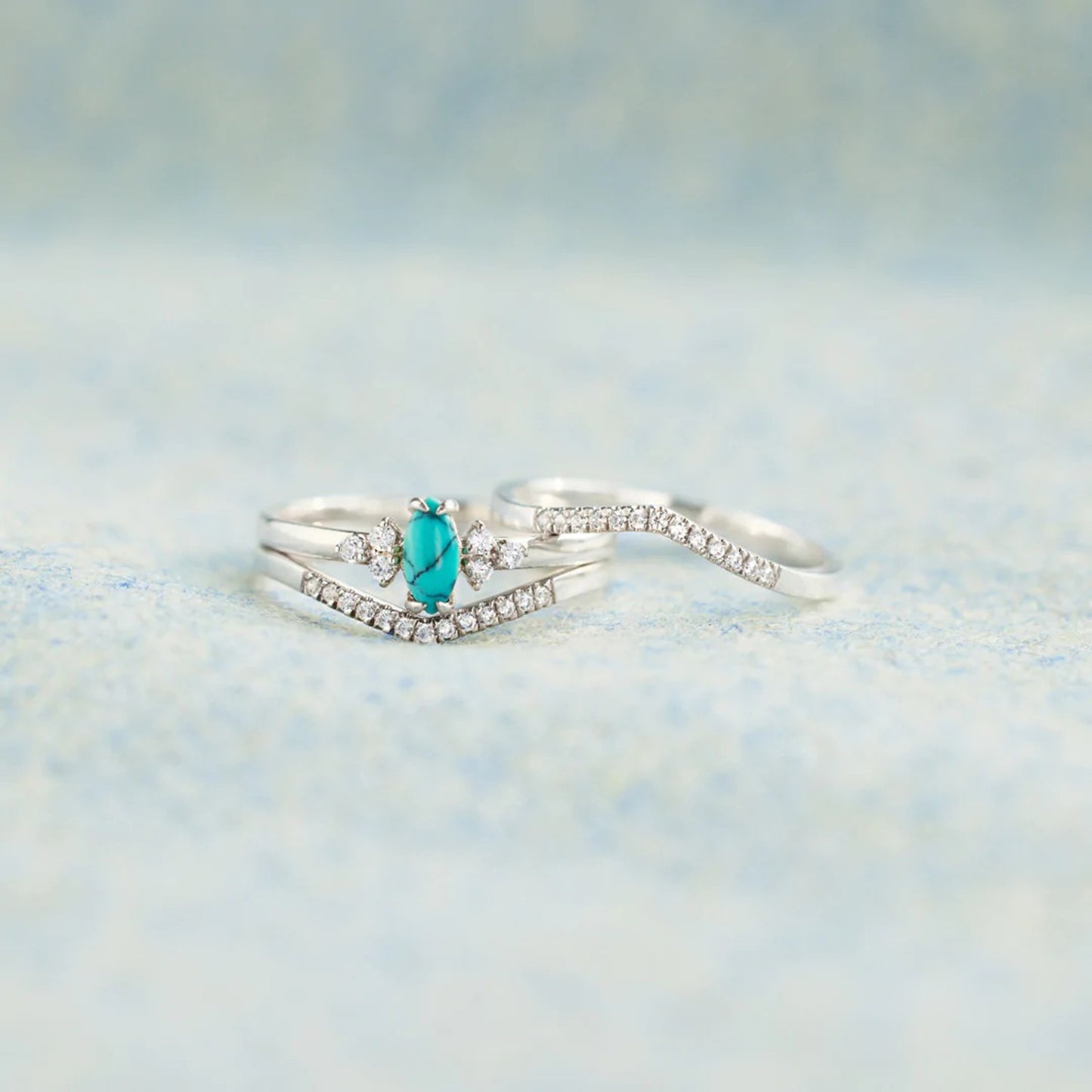 Turquoise & Inlaid Zircon | Ring