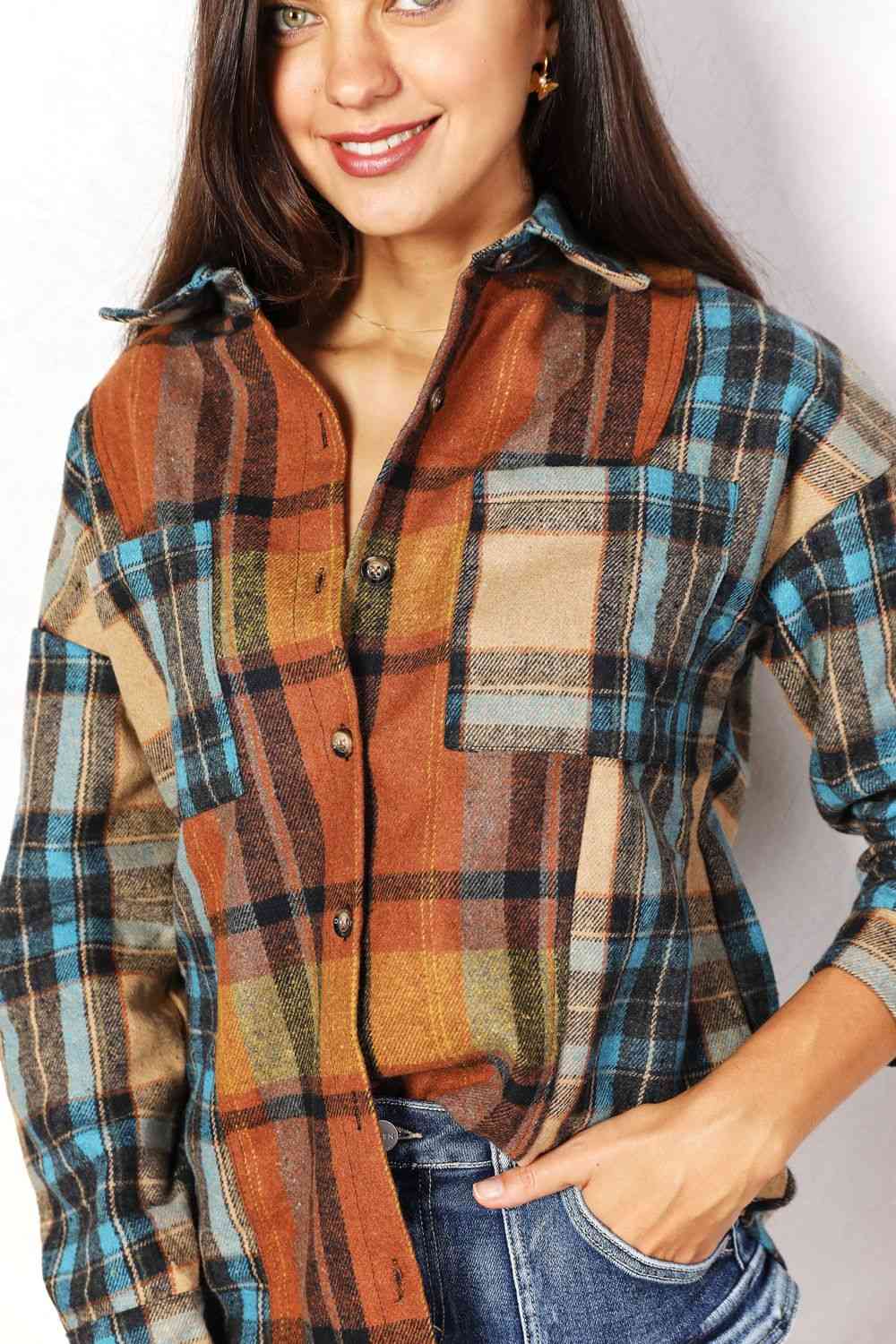 Plaid Curved Hem | Top