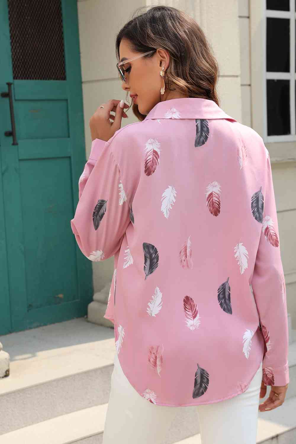 Feather Button Down | Casual Top