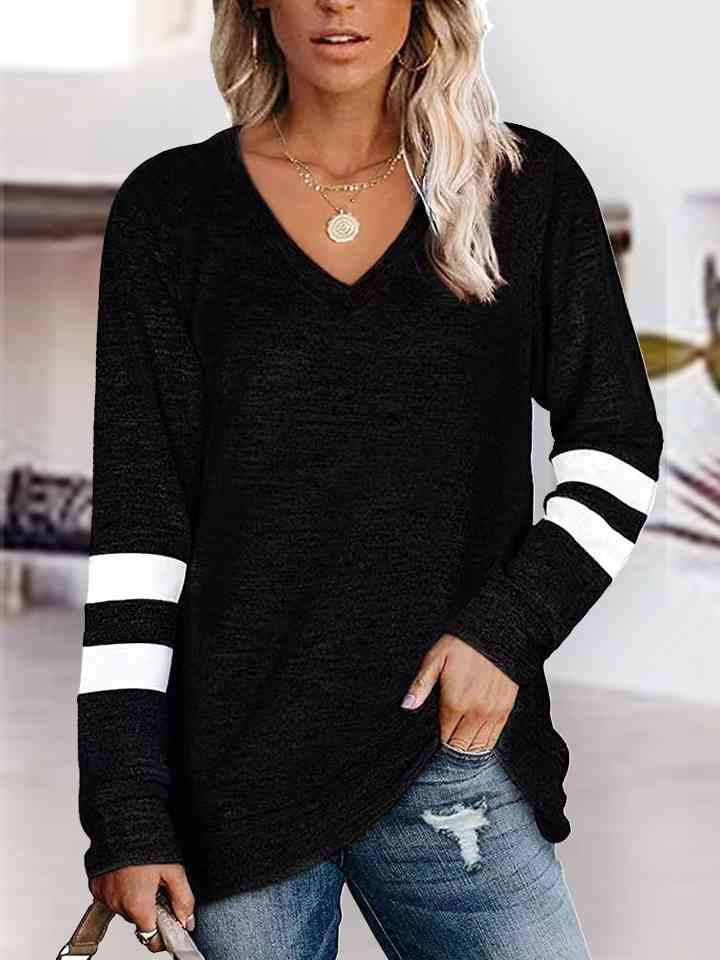 Varsity V-Neck | Raglan Sleeve T-Shirt