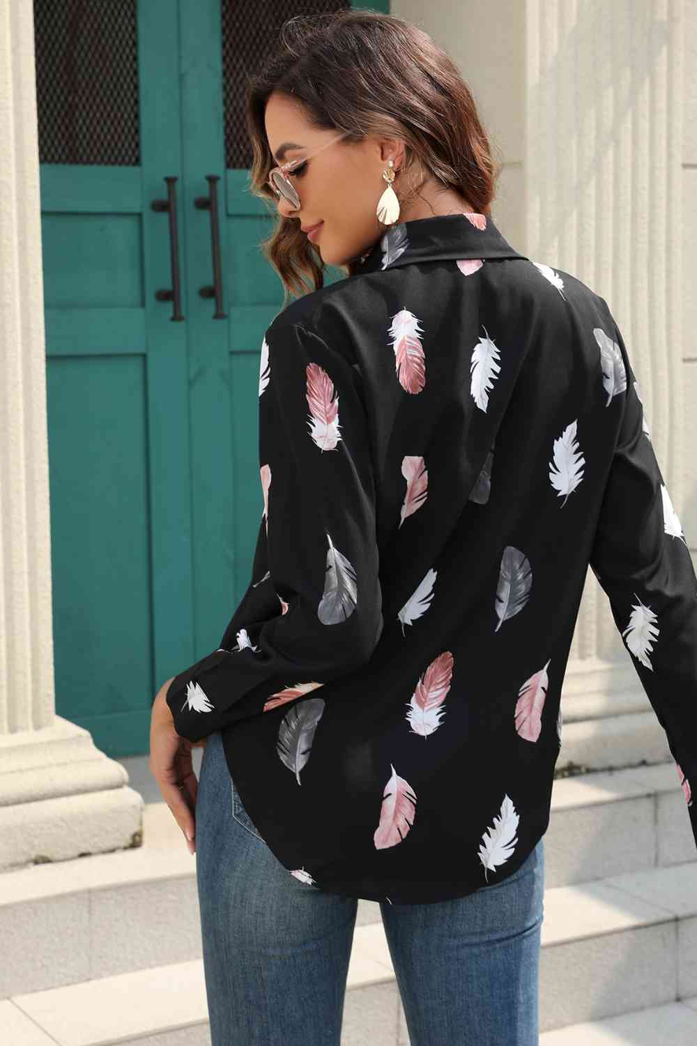 Feather Button Down | Casual Top