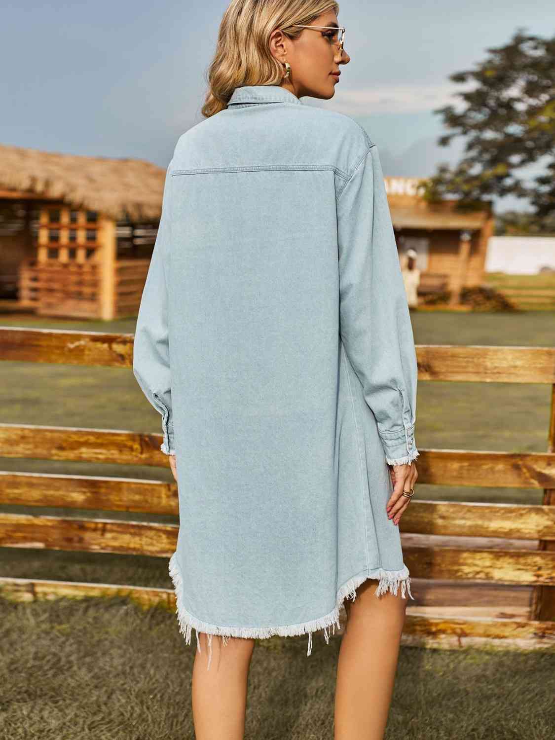 Button Up Raw Hem Denim | Dress
