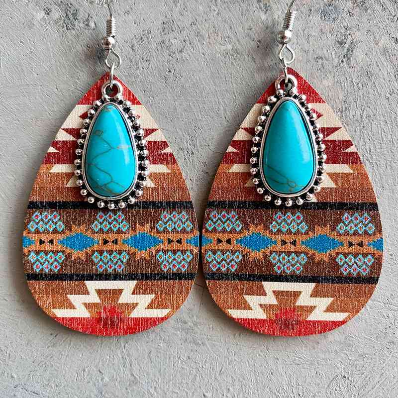 Aztec/Turquoise Teardrop | Earrings