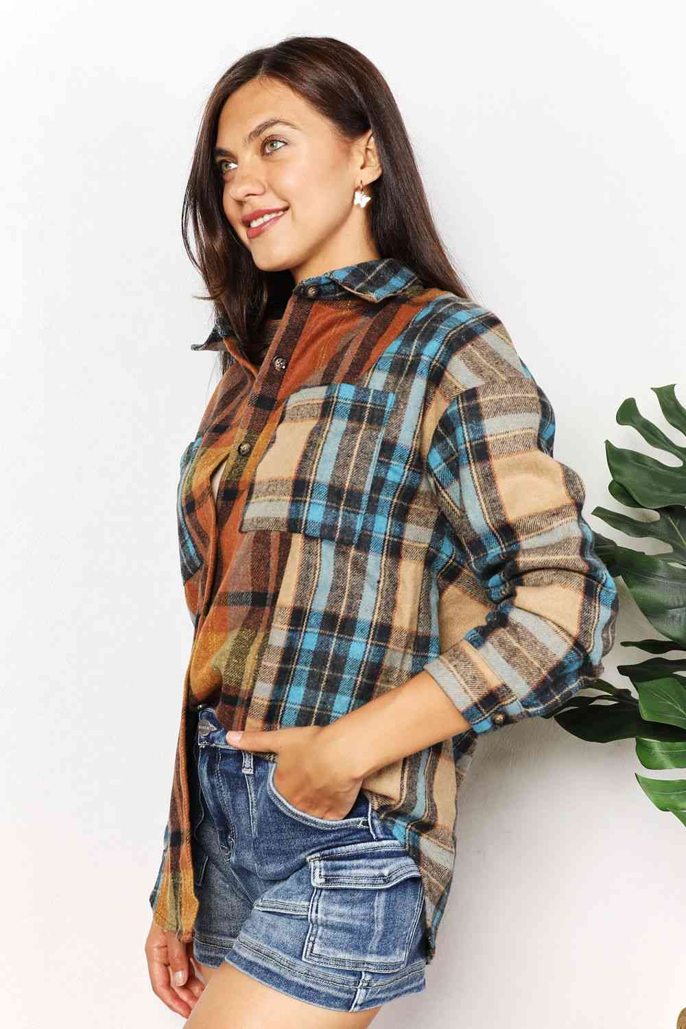 Plaid Curved Hem | Top