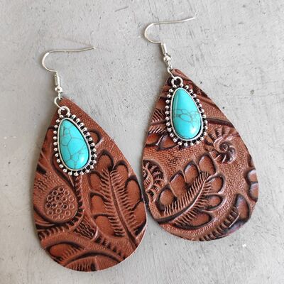 Tooled Print | Teardrop Earrings