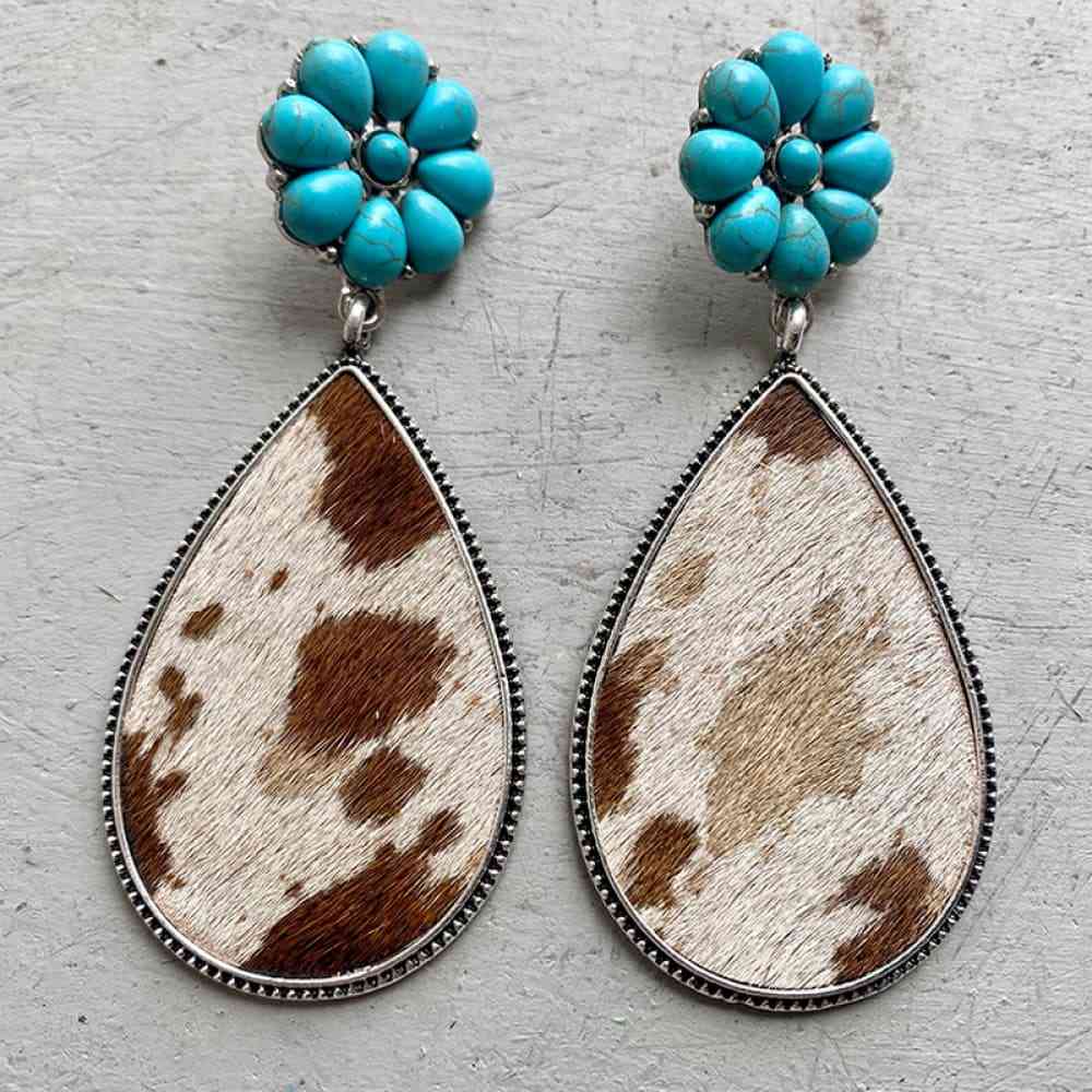 Turquoise Flower Teardrop | Earrings