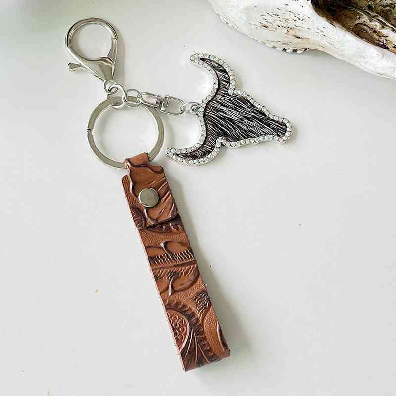 Rhinestone Bull | Keychain