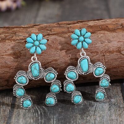 Turquoise Squash Blossom | Dangle Earrings