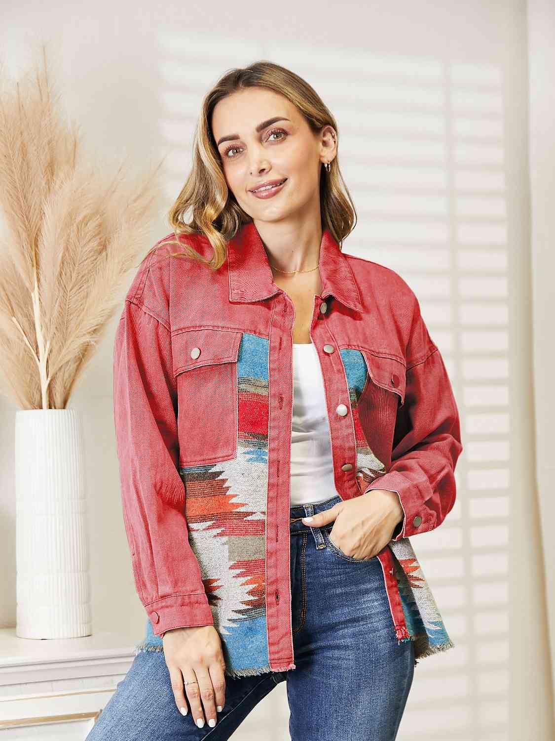 Aztec Raw Hem | Casual Top