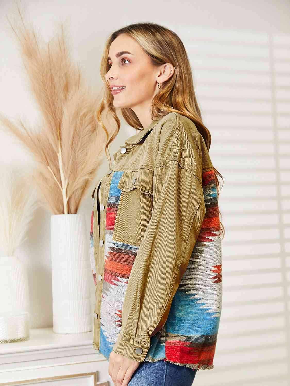 Aztec Raw Hem | Casual Top