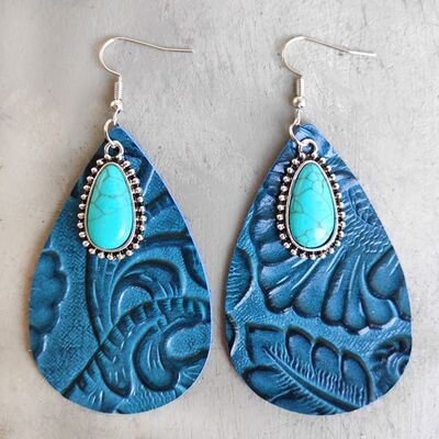 Tooled Print | Teardrop Earrings