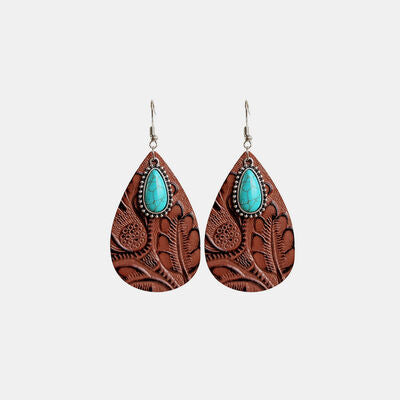 Tooled Print | Teardrop Earrings