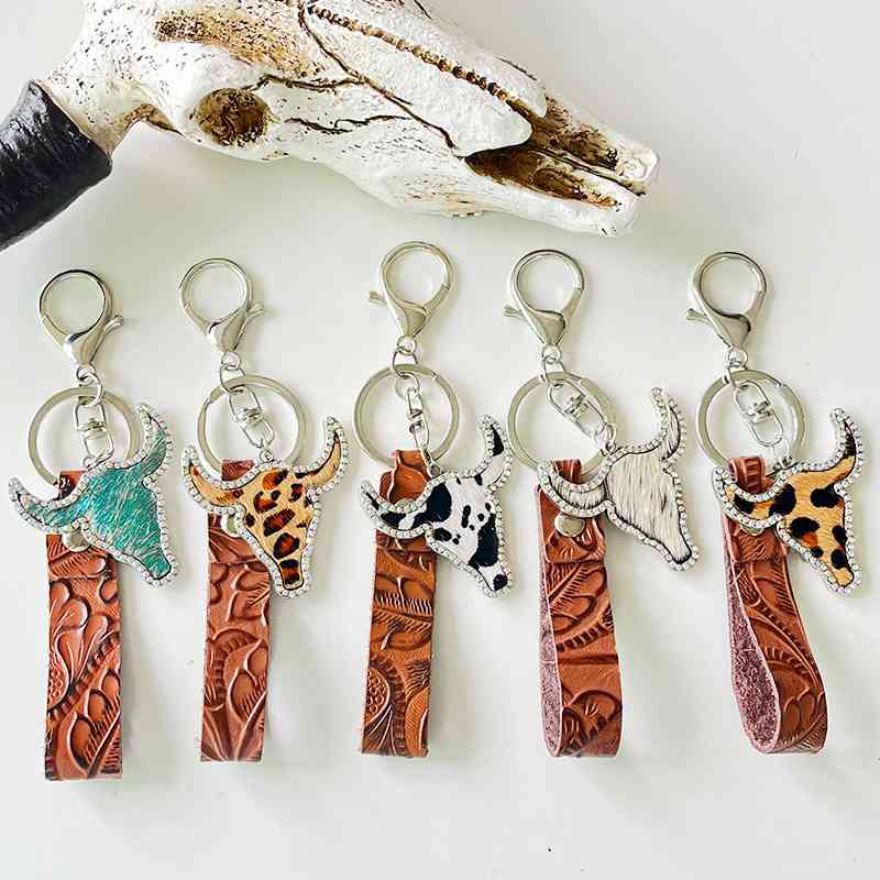 Rhinestone Bull | Keychain