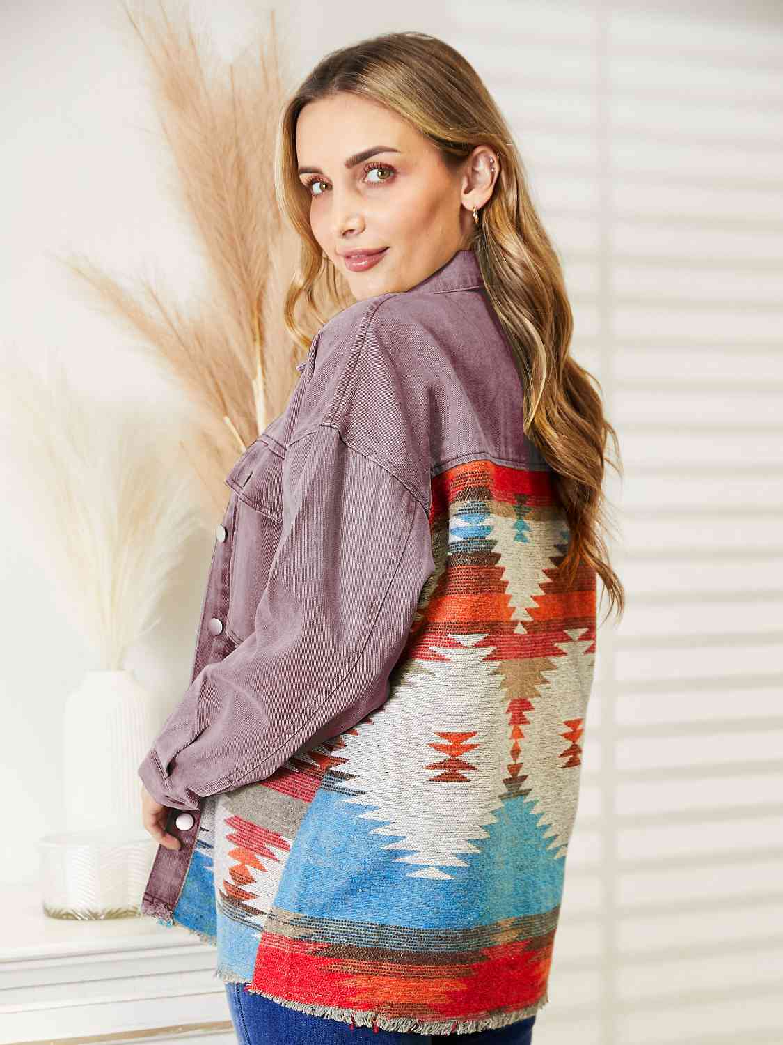 Aztec Raw Hem | Casual Top