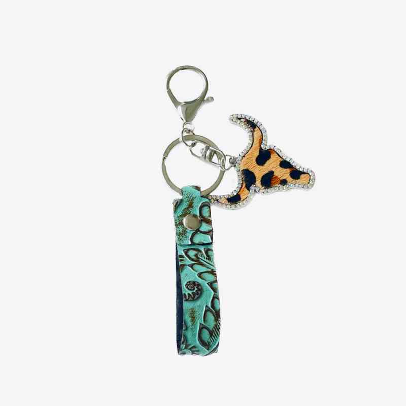 Rhinestone Bull Turquoise | Keychain