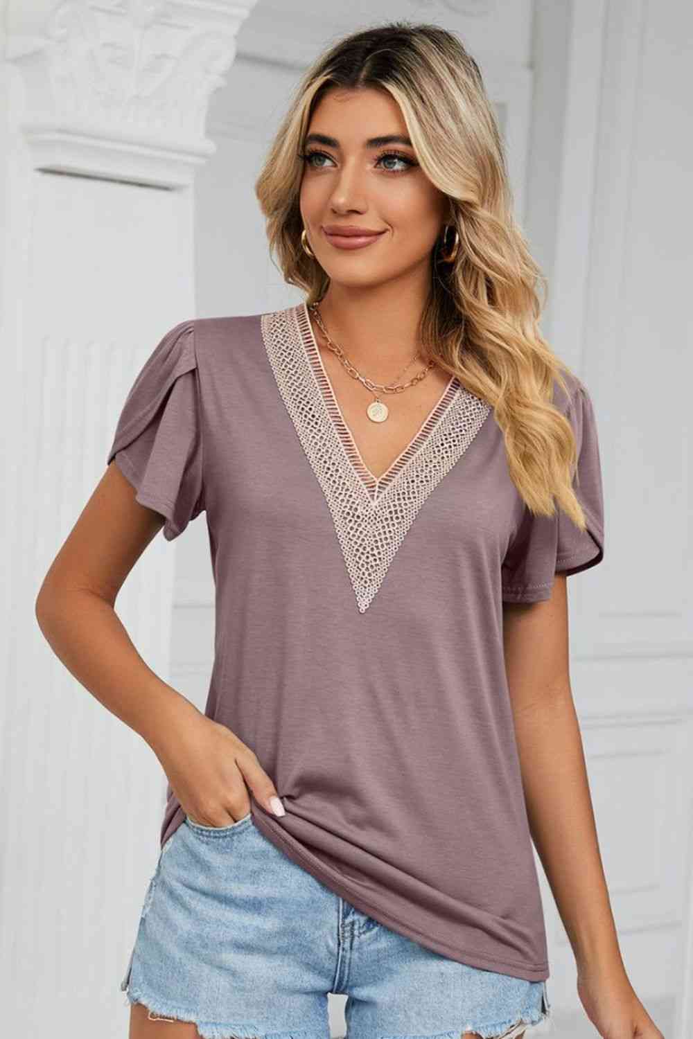 Petal Sleeve | V-Neck Top