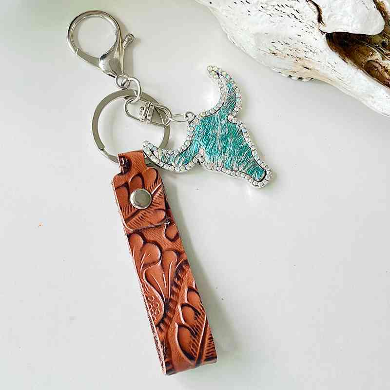 Rhinestone Bull | Keychain