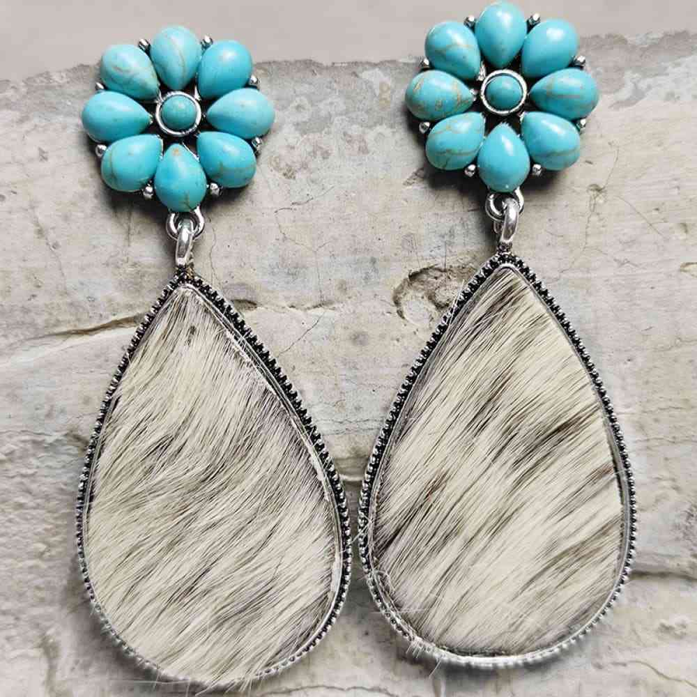 Turquoise Flower Teardrop | Earrings