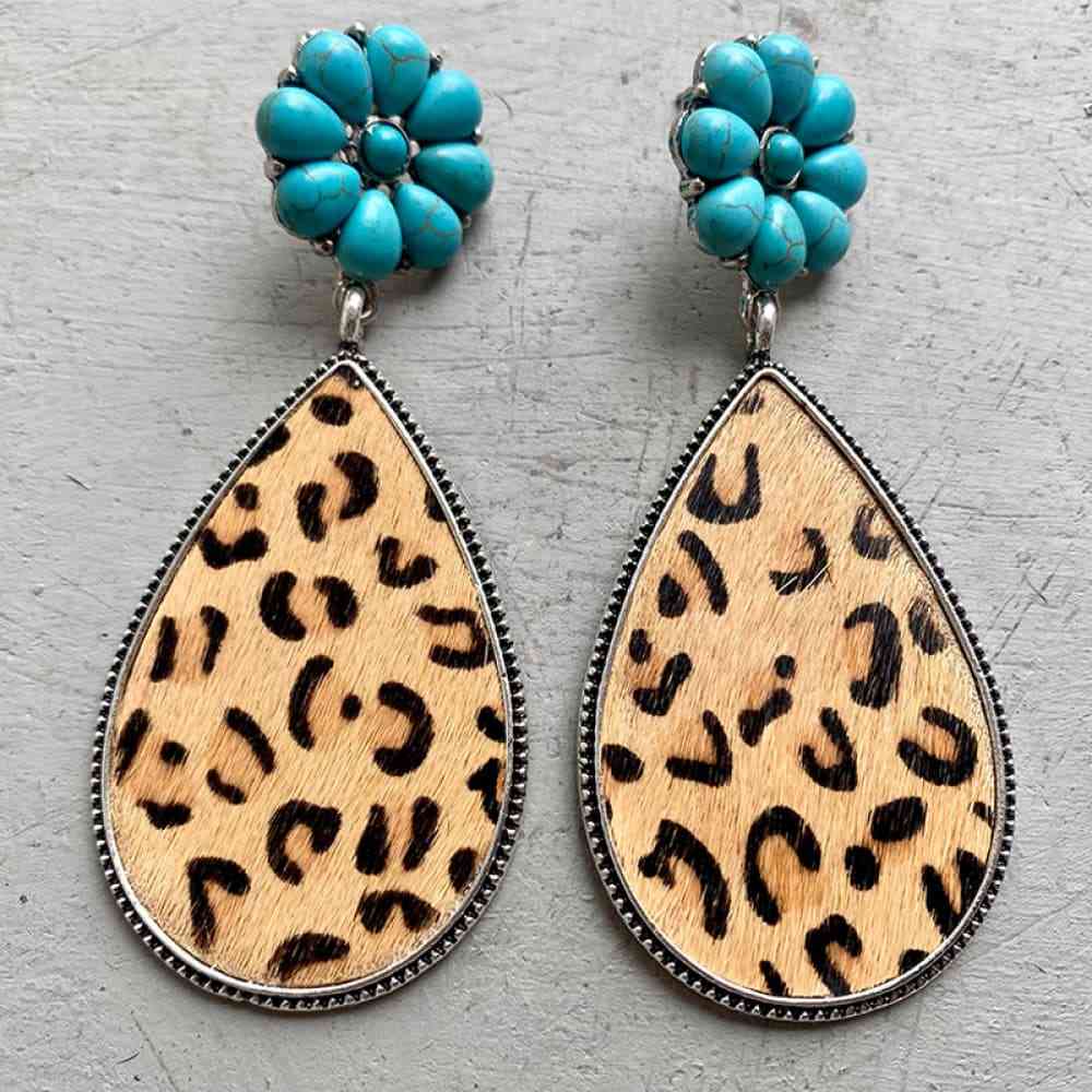 Turquoise Flower Teardrop | Earrings