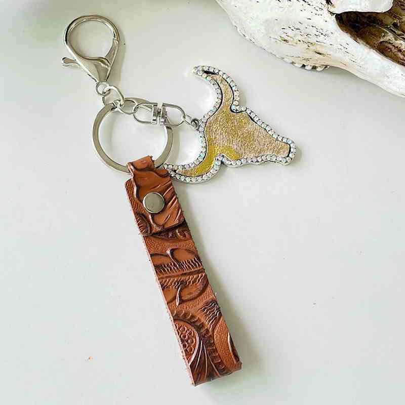 Rhinestone Bull | Keychain