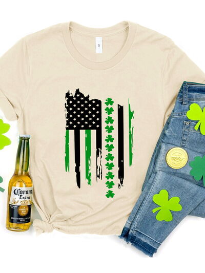 St. Patrick Clover American Flag | Graphic Tee