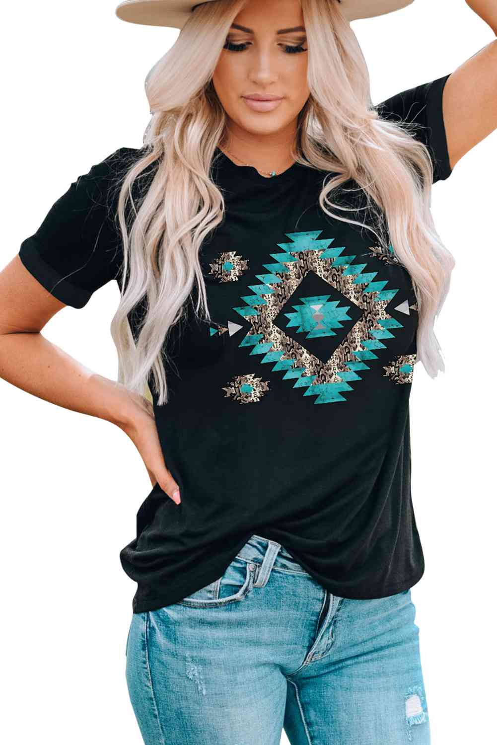 Turquoise Aztec | Graphic Tee