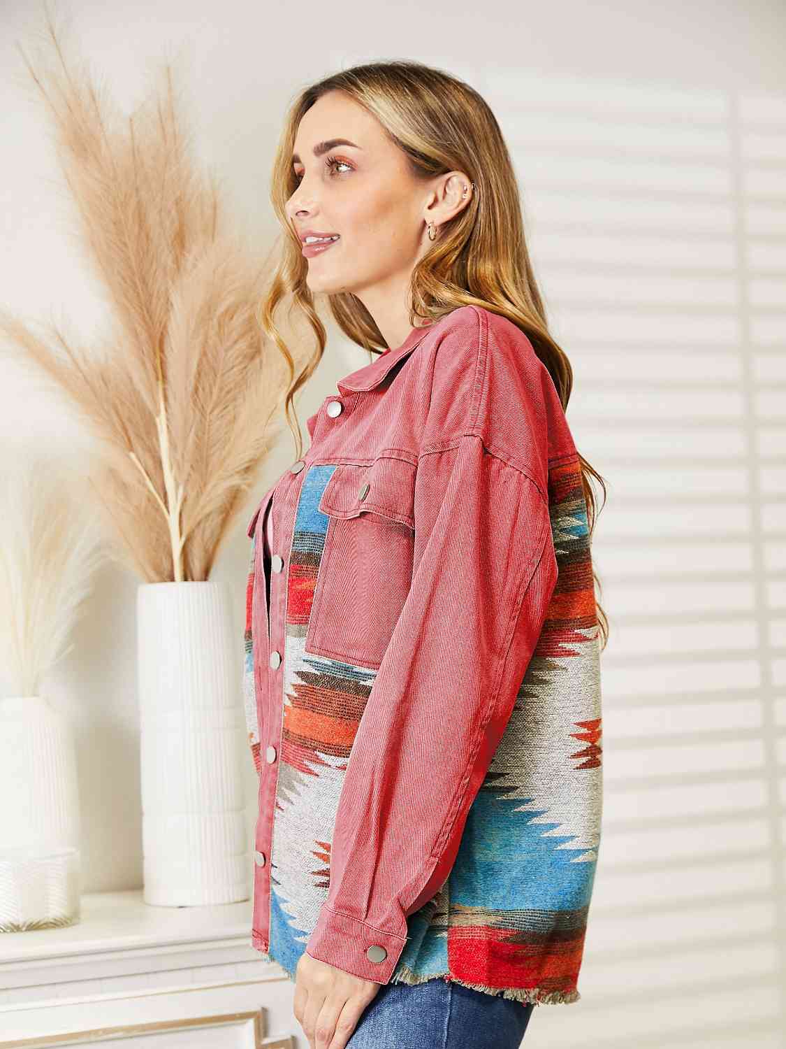 Aztec Raw Hem | Casual Top