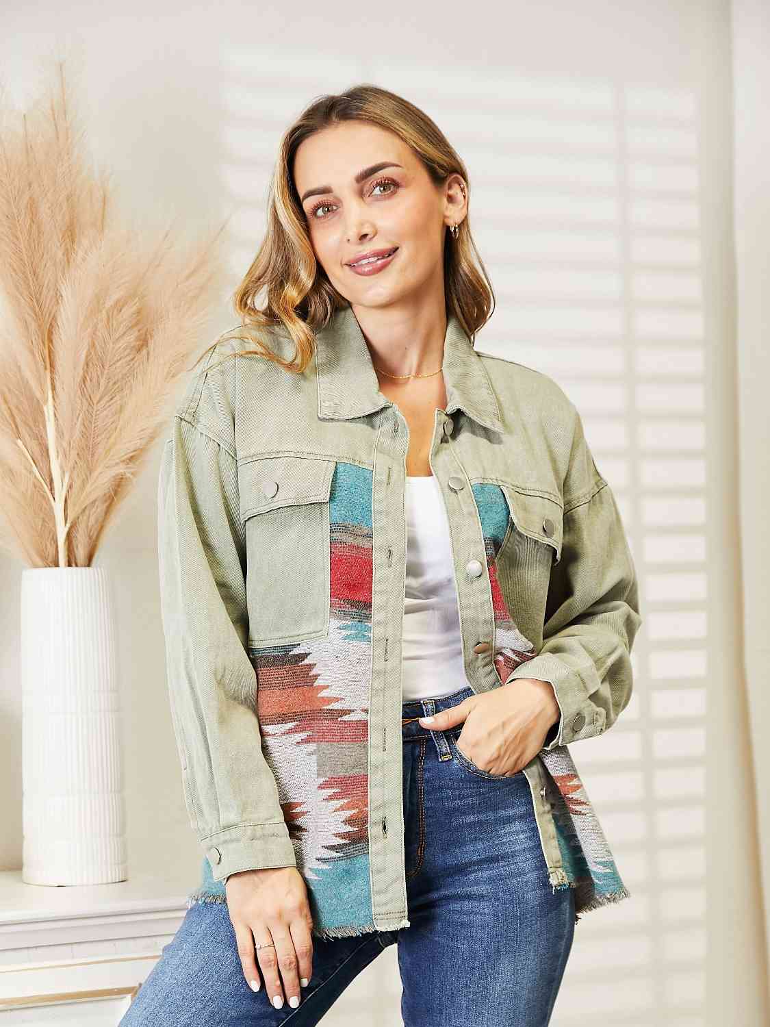 Aztec Raw Hem | Casual Top